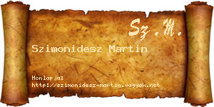 Szimonidesz Martin névjegykártya